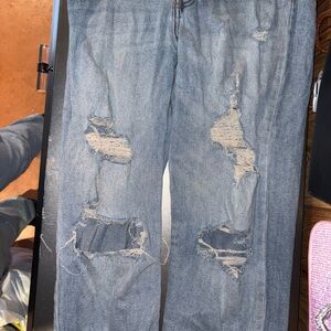 Distressed Blue Jeans
